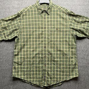 John Rich and Bros Woolrich Adult XL Button Up Shirt Plaid Green Long Sleeve Men